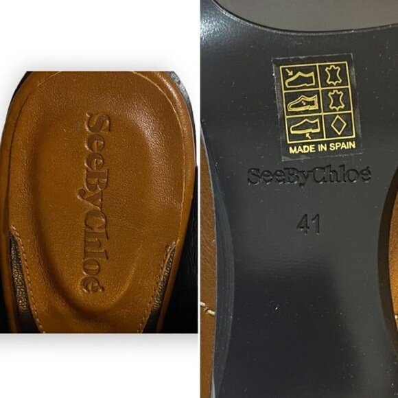 New in box, See‎ by Chloe Annia Brown Leather Mule Clog, Size 41EU - Picture 11 of 16